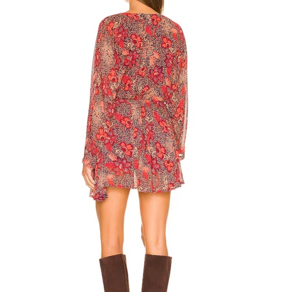 Free People Teagan Dress Peach Combo Size Large - Picture 3 of 14